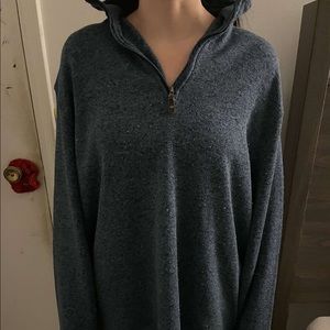 blue half zip sweater